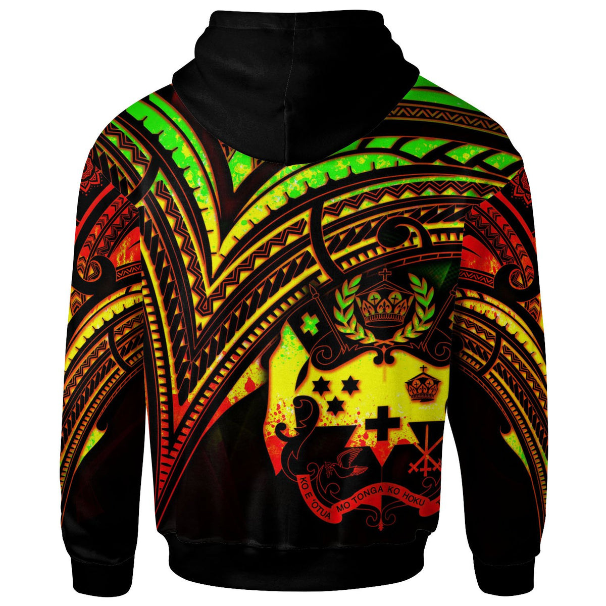 Tonga Zip Hoodie Reggae Color Cross Style - Polynesian Pride