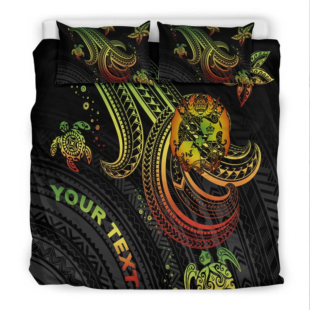 Tonga Custom Personalised Bedding Set - Reggae Turtle - Polynesian Pride