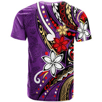 Papua New Guinea T Shirt Tribal Flower With Special Turtles Purple Color - Polynesian Pride
