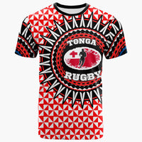 Tonga T Shirt Rugby Style Unisex Red - Polynesian Pride