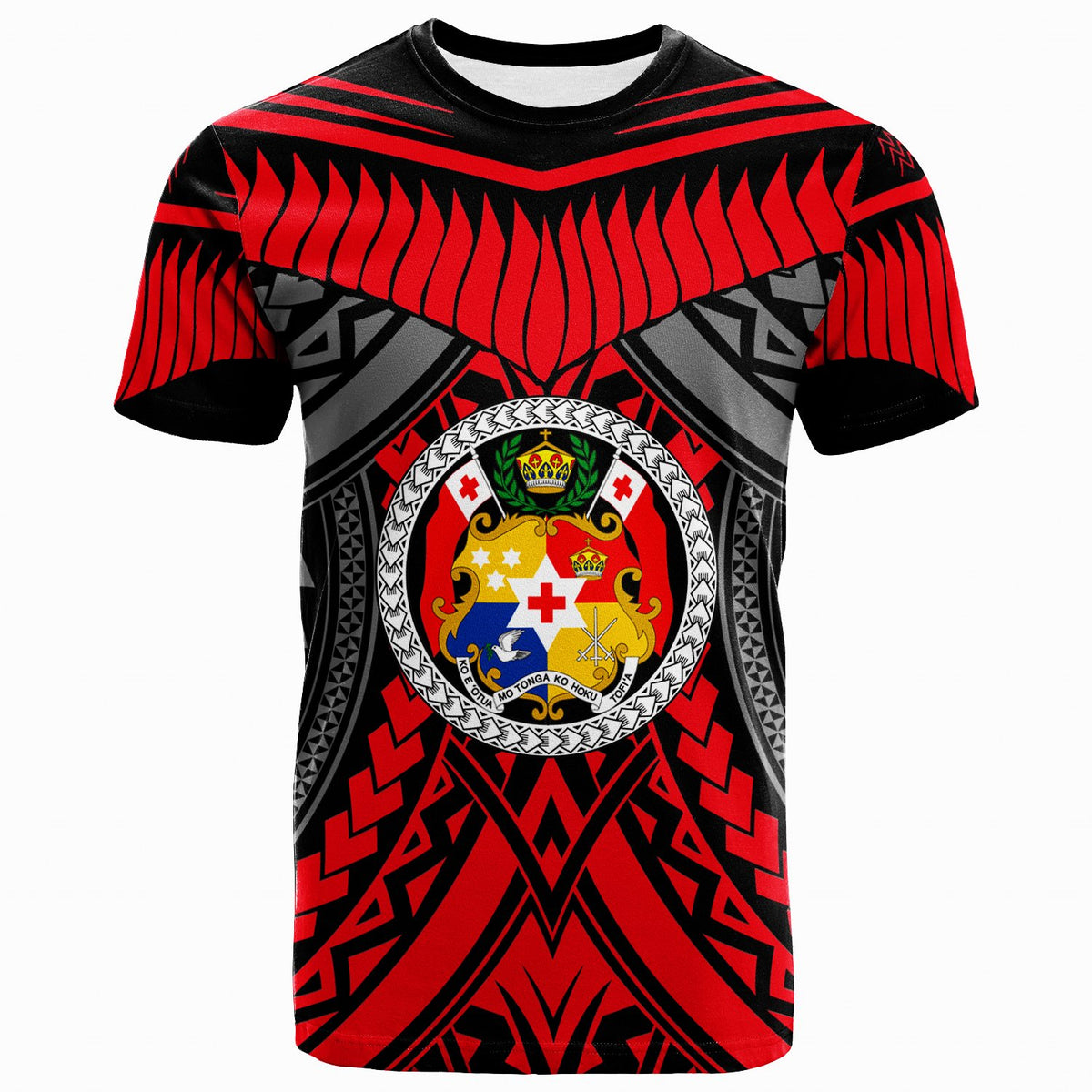 Tonga T Shirt Tooth Shaped Necklace Texture Red Unisex Red - Polynesian Pride