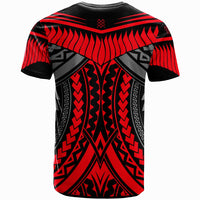 Tonga T Shirt Tooth Shaped Necklace Texture Red - Polynesian Pride