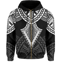 Hawaii Polynesian Hoodie Limited (Zip up) Tab Style White - Polynesian Pride