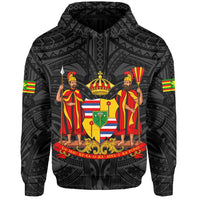 Polynesian Kanaka Maoli Royal Coat of Arms Hawaii Hoodie White - Polynesian Pride