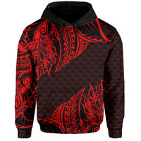 Hawaii Maka Polynesian Hoodie Marcus Style Red - Polynesian Pride