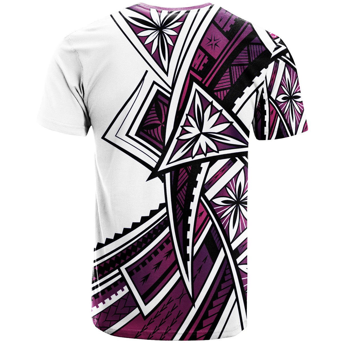 Hawaii T Shirt Tribal Flower Special Pattern Purple Color - Polynesian Pride