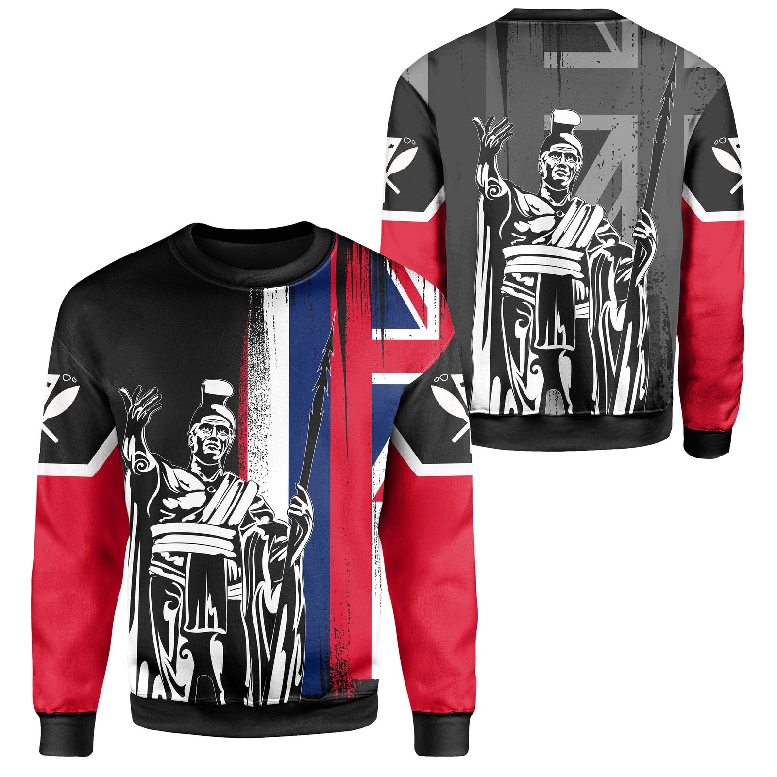 Hawaii King Flag Sweat Shirt Unisex Flag - Polynesian Pride