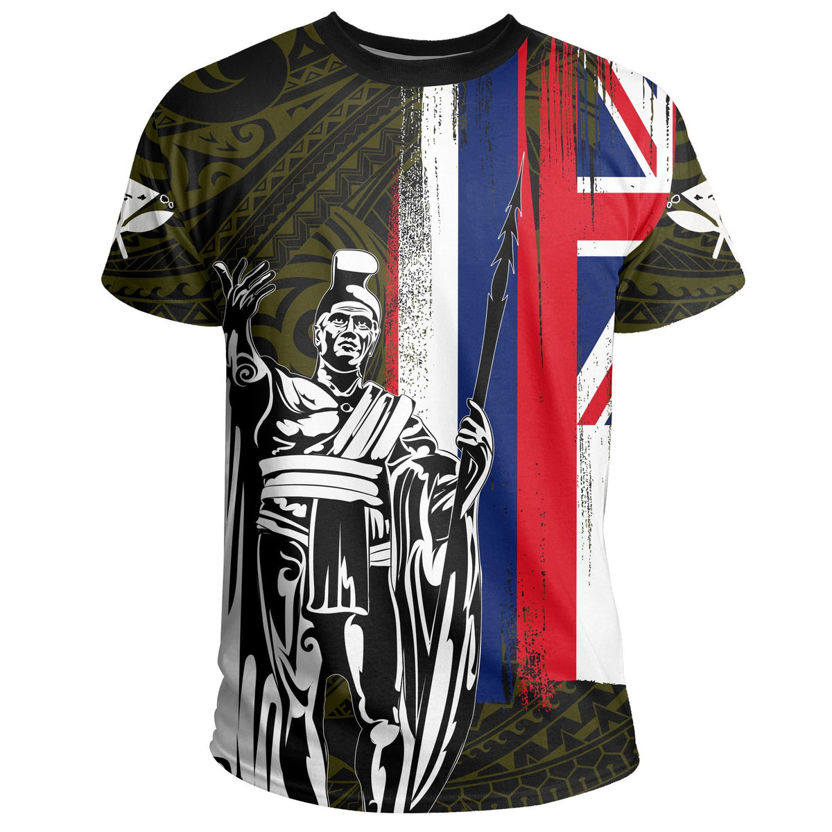 Hawaii King Flag Polynesian T Shirt Yellow - Polynesian Pride