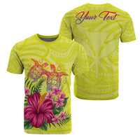 Personalized Hawaii Turtle Hibiscus Flower Polynesian T Shirt Dulcie Style AH - Polynesian Pride