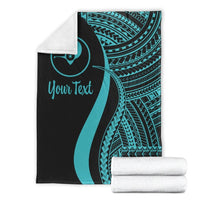 Yap Custom Personalised Premium Blanket - Turquoise Polynesian Tentacle Tribal Pattern - Polynesian Pride