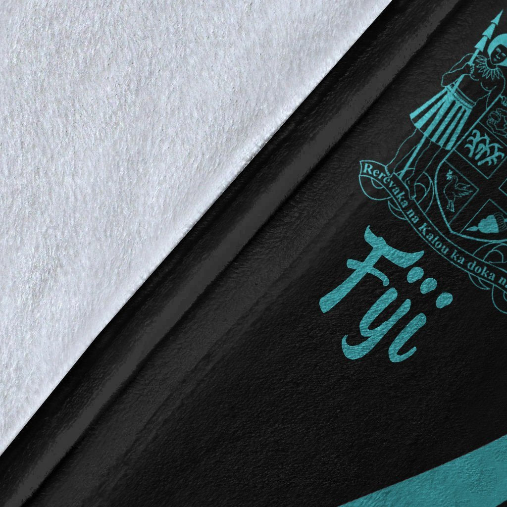 Fiji Premium Blanket - Turquoise Polynesian Tentacle Tribal Pattern Crest - Polynesian Pride
