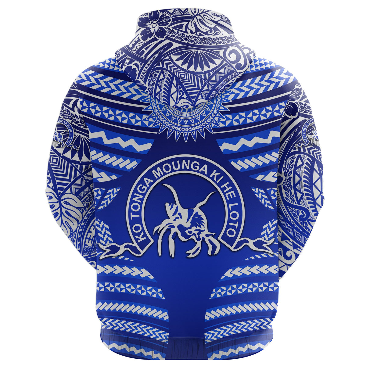 Custom Kolisi Ko Tupou College Tonga Zip Hoodie Creative Style Blue - Polynesian Pride
