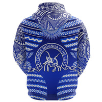 Custom Kolisi Ko Tupou College Tonga Zip Hoodie Creative Style Blue - Polynesian Pride