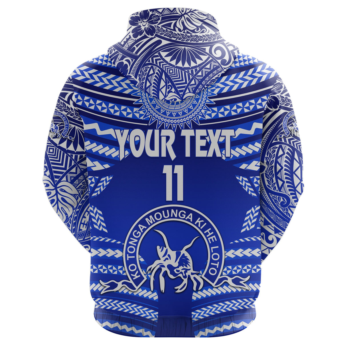 Custom Kolisi Ko Tupou College Tonga Zip Hoodie Creative Style Blue, Custom Text and Number - Polynesian Pride