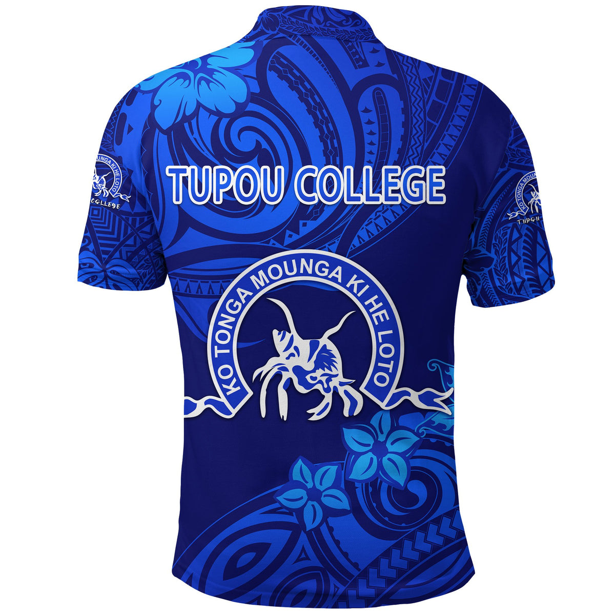 Kolisi Ko Tupou College Tonga Polo Shirt Unique Vibes Full Blue - Polynesian Pride