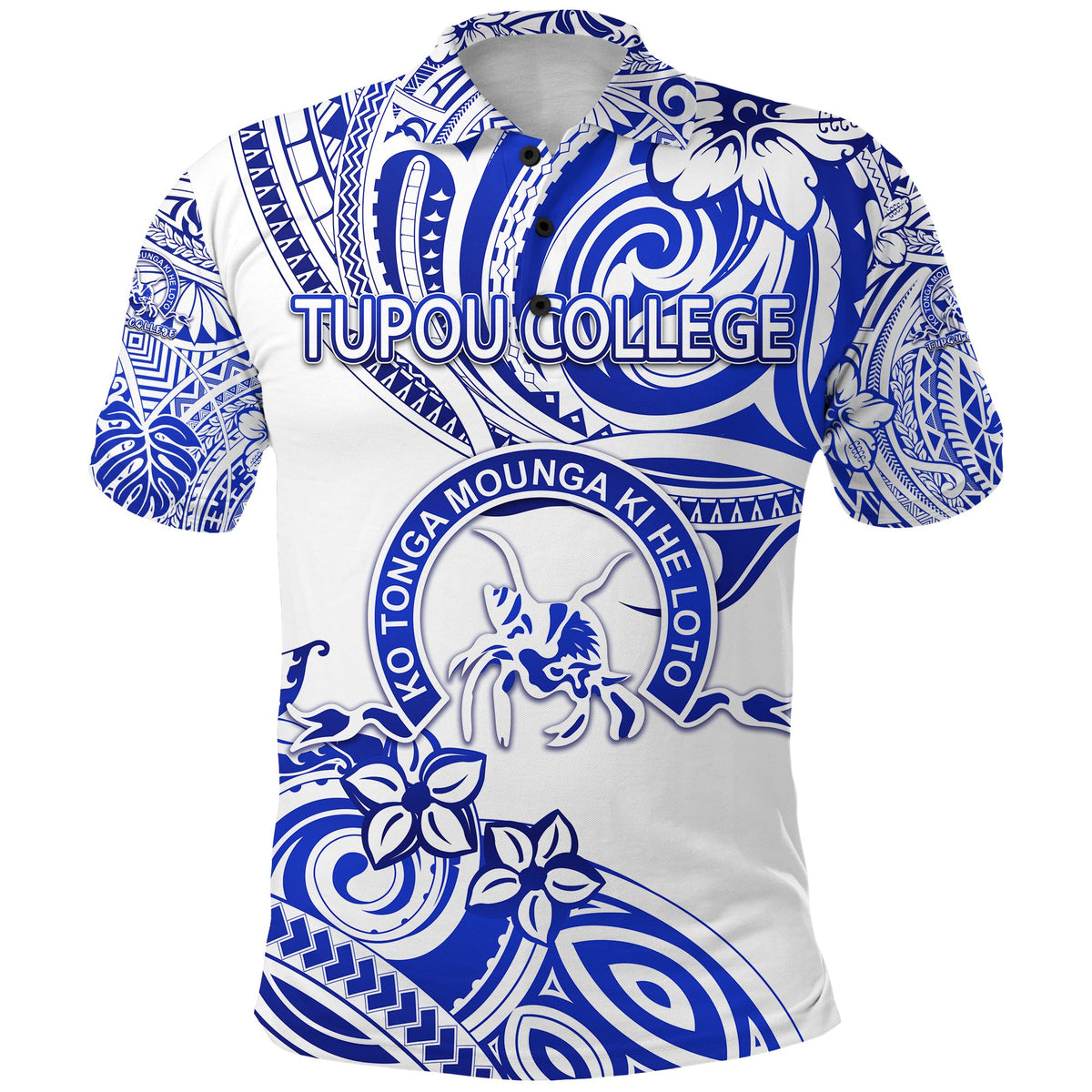 Custom Kolisi Ko Tupou College Tonga Polo Shirt Unique Vibes White, Custom Text and Number - Polynesian Pride