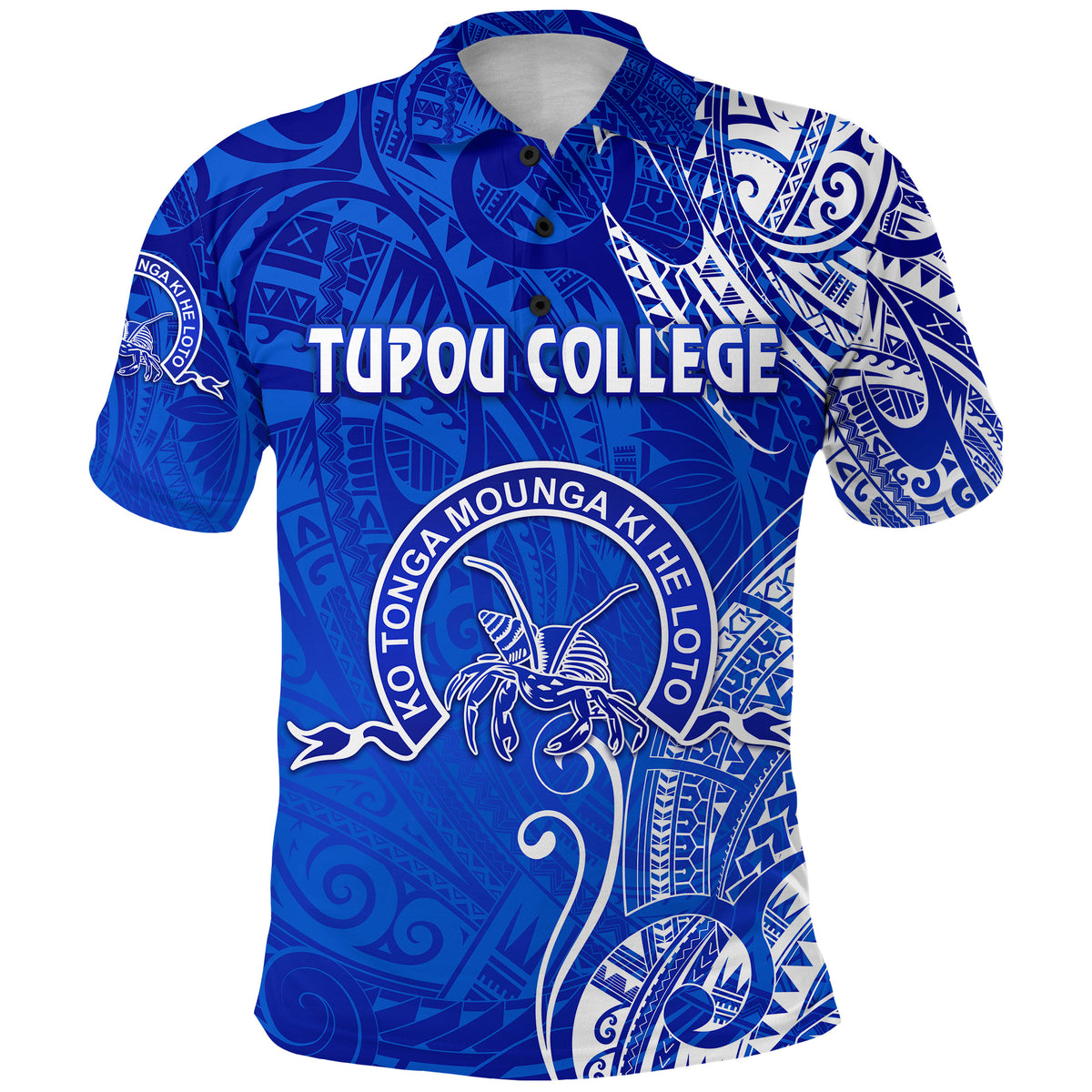 Tonga Tupou College Polo Shirt Simple Vibes Blue LT8 - Polynesian Pride