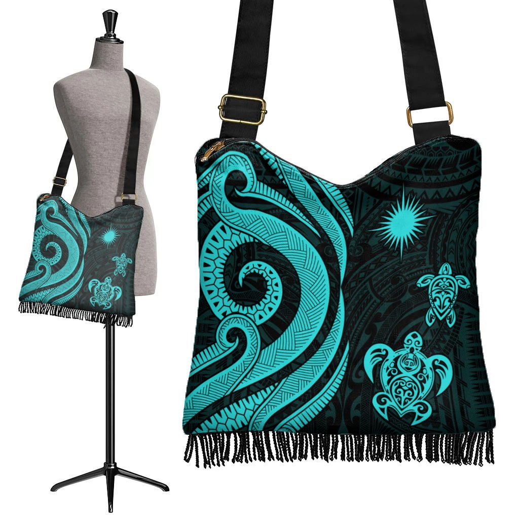 Marshall Islands Boho Handbag - Turquoise Tentacle Turtle - Polynesian Pride