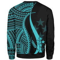 Kosrae Custom Personalised Sweatshirt - Turquoise Polynesian Tentacle Tribal Pattern - Polynesian Pride