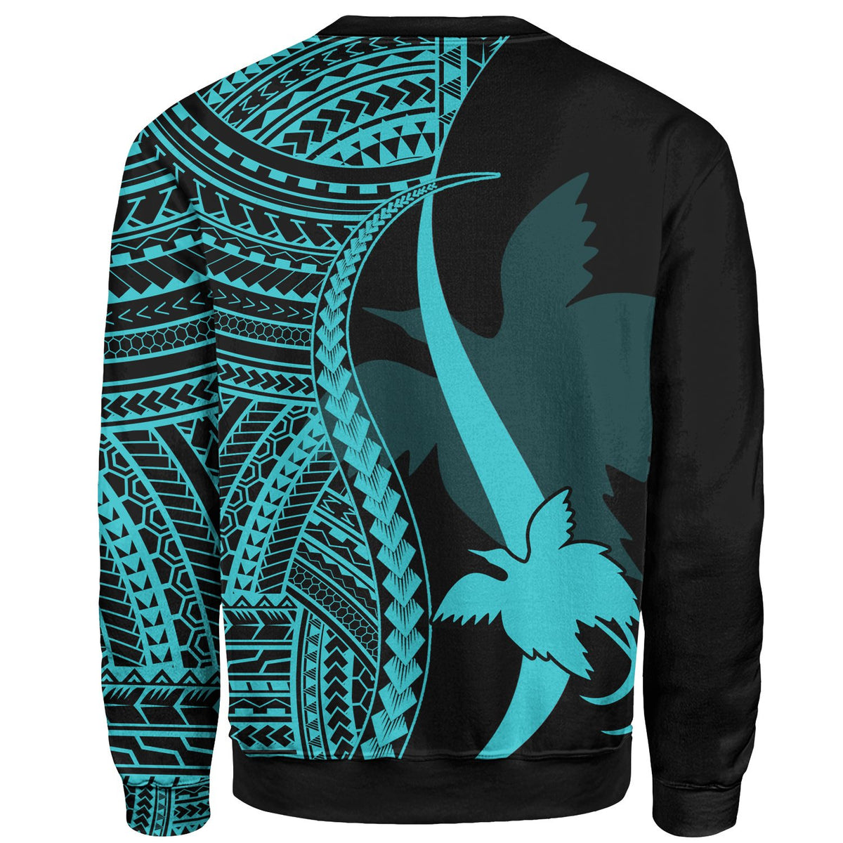 Papua New Guinea Sweatshirt - Turquoise Polynesian Tentacle Tribal Pattern - Polynesian Pride