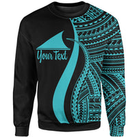 Tokelau Custom Personalised Sweatshirt - Turquoise Polynesian Tentacle Tribal Pattern Unisex Turquoise - Polynesian Pride
