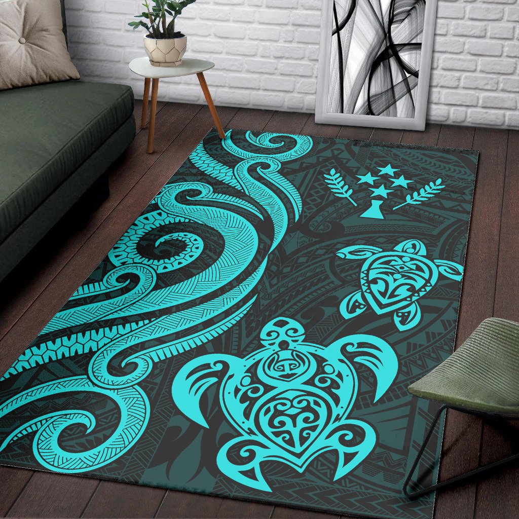 Kosrae Area Rug - Turquoise Tentacle Turtle - Polynesian Pride