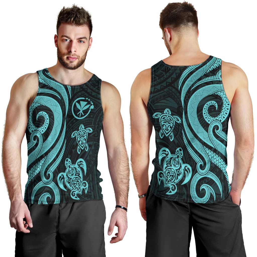 Hawaii Men's Tank Top - Turquoise Tentacle Turtle - Polynesian Pride