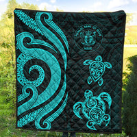 Niue Premium Quilt - Turquoise Tentacle Turtle - Polynesian Pride