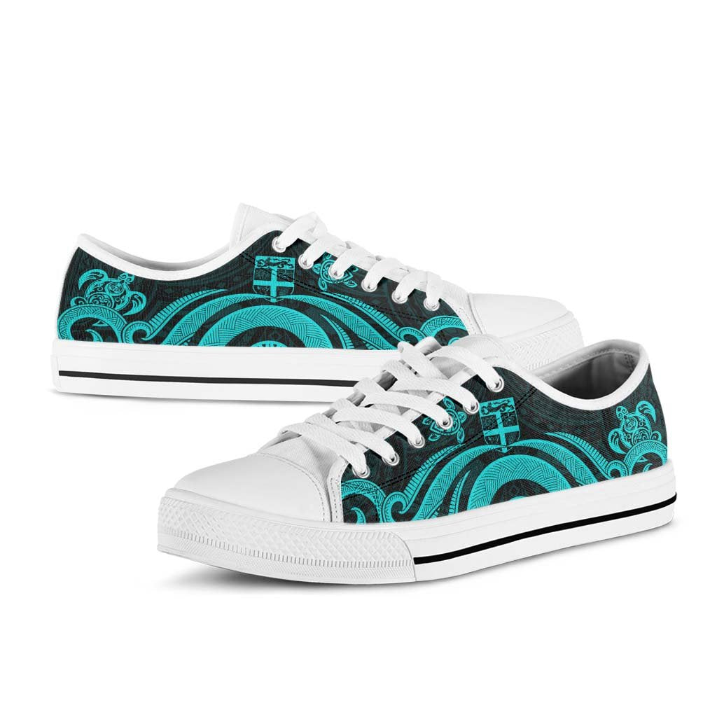 Fiji Low Top Canvas Shoes - Turquoise Tentacle Turtle - Polynesian Pride