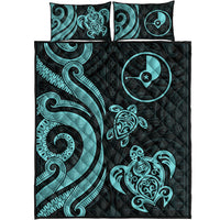 Yap Quilt Bed Set - Turquoise Tentacle Turtle - Polynesian Pride
