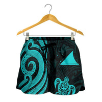 Tokelau Women's Short - Turquoise Tentacle Turtle - Polynesian Pride