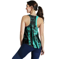 Hawaii King Polynesian Women's Racerback Tank - Lawla Style Turquoise - AH - Polynesian Pride