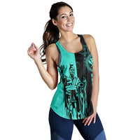Hawaii King Polynesian Women's Racerback Tank - Lawla Style Turquoise - AH - Polynesian Pride