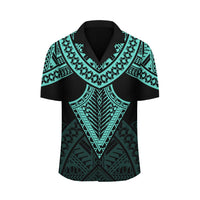 Hawaii Polynesian Limited Hawaiian Shirt - Tab Style Turquoise - AH - Polynesian Pride