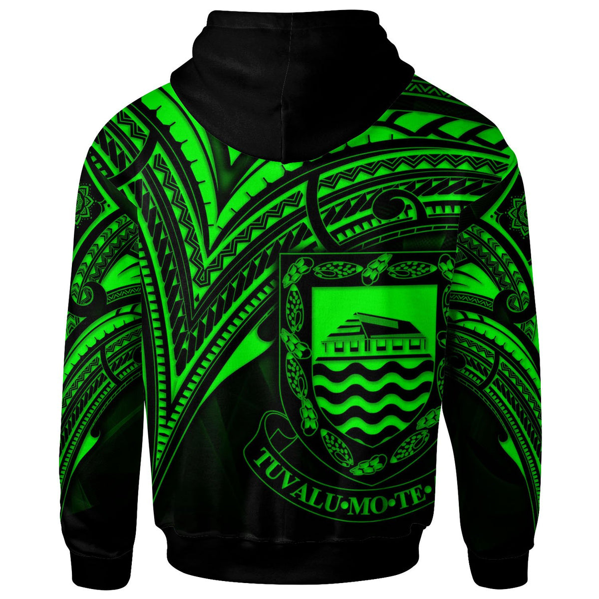Tuvalu Hoodie Green Color Cross Style - Polynesian Pride