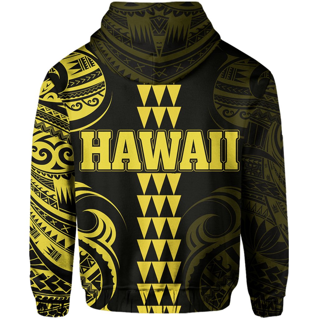 Kanaka Map Polynesian Kakau Hoodie Yellow - Polynesian Pride