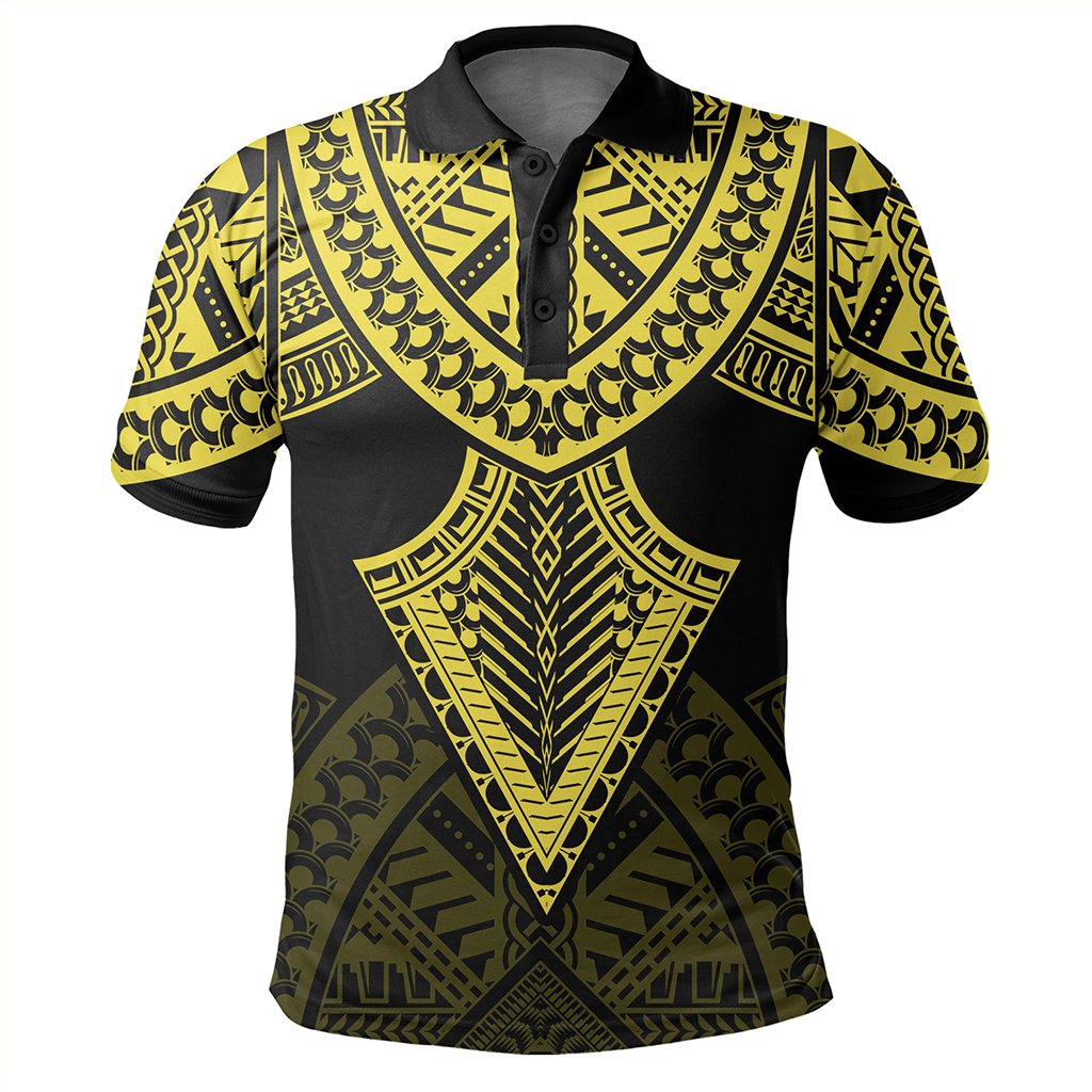 Hawaii Polynesian Limited Polo Shirt Tab Style Yellow - Polynesian Pride