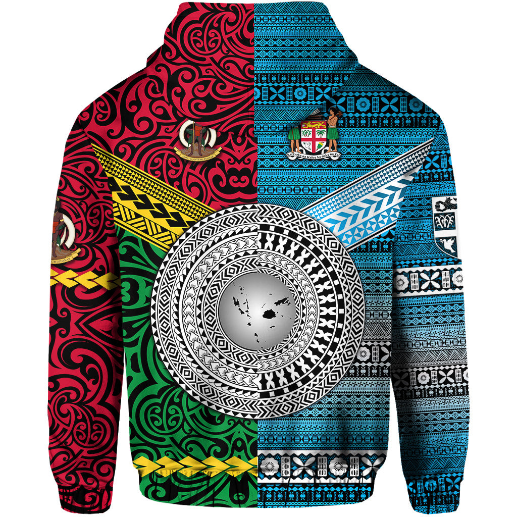 Vanuatu Fiji Zip Hoodie Together Bright Color LT8 - Polynesian Pride