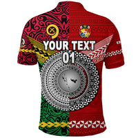 Custom Vanuatu Tonga Polo Shirt Polynesian Together Bright Red, Custom Text and Number LT8 - Polynesian Pride