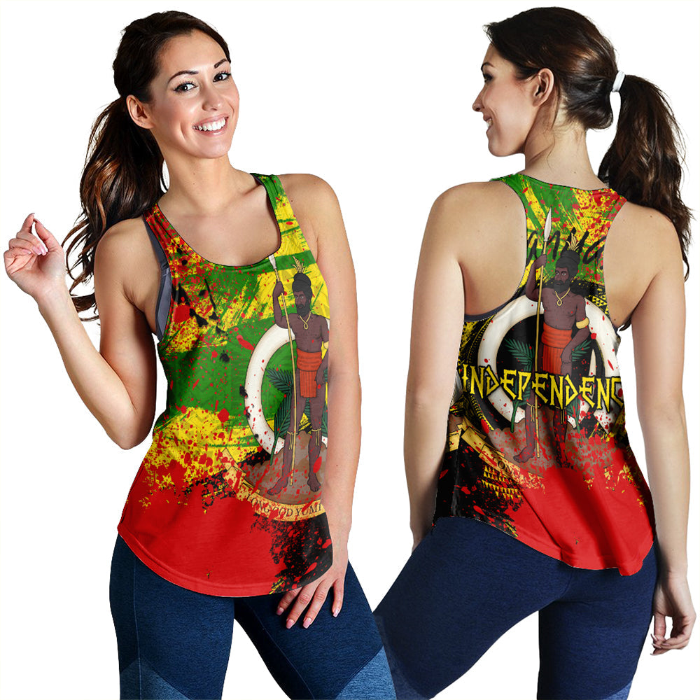 Vanuatu Independence Day Grunge Racerback Tank LT10 Yellow - Polynesian Pride