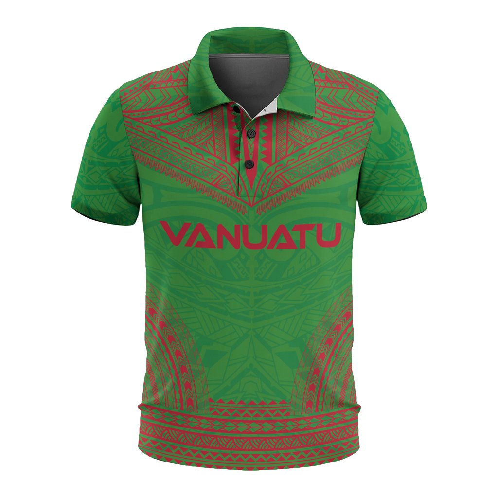 Vanuatu Polo Shirt Vanuatuan Coat Of Arms Polynesian Chief Tattoo Flag Version Unisex White - Polynesian Pride