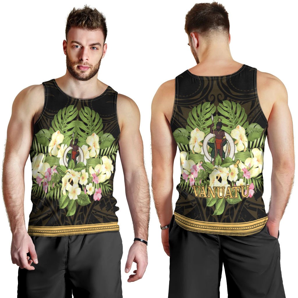 Vanuatu Men's Tank Top - Polynesian Gold Patterns Collection - Polynesian Pride