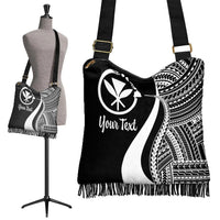 Hawaii Custom Personalised Boho Handbag - White Polynesian Tentacle Tribal Pattern - Polynesian Pride