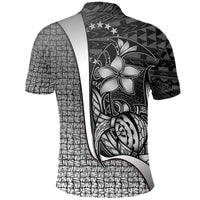 Cook Islands Polo Shirt White Turtle with Hook - Polynesian Pride