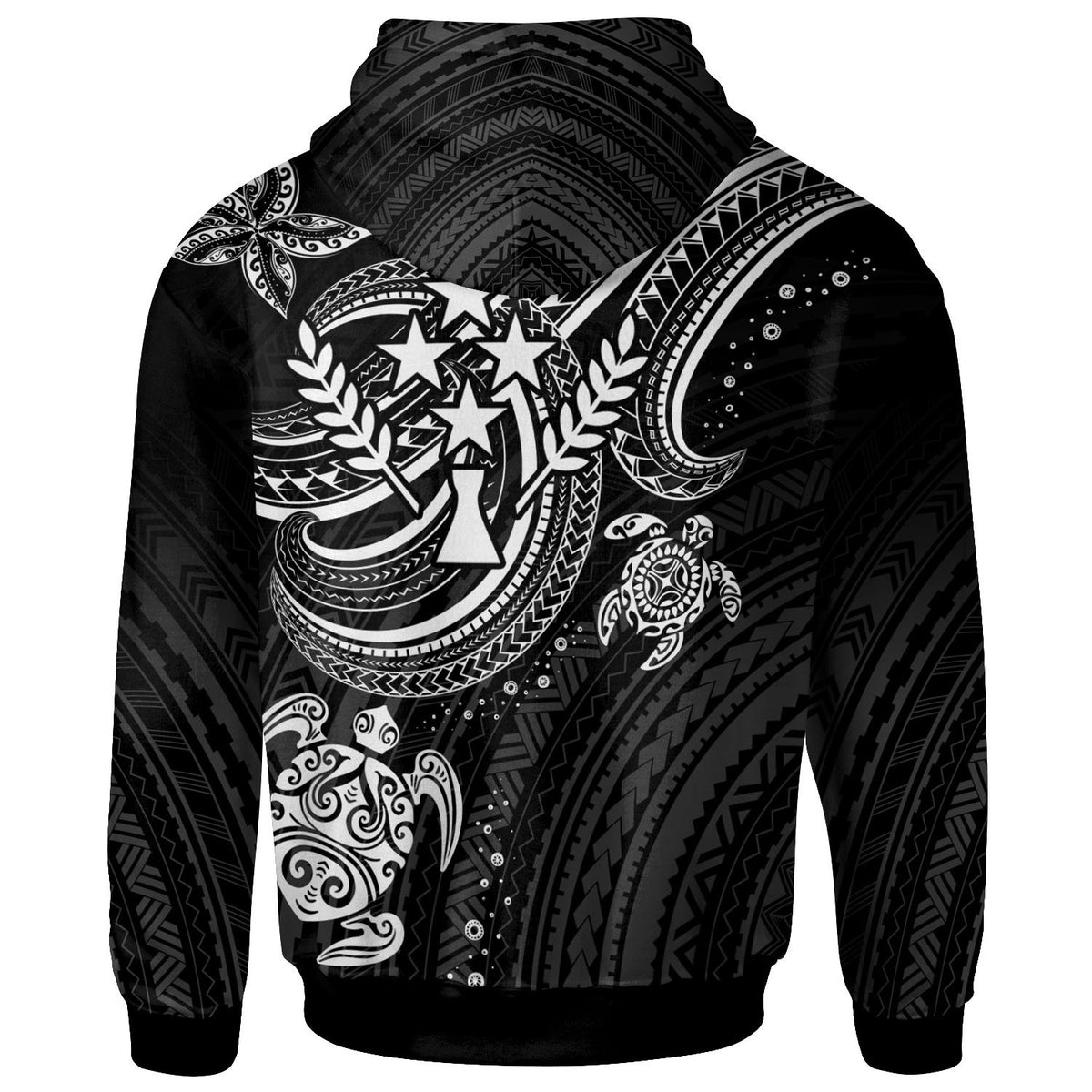 Kosrae Custom Hoodie White Turtle - Polynesian Pride
