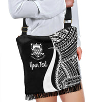 Tuvalu Custom Personalised Boho Handbag - White Polynesian Tentacle Tribal Pattern - Polynesian Pride