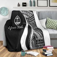 Guam Custom Personalised Premium Blanket - White Polynesian Tentacle Tribal Pattern - Polynesian Pride
