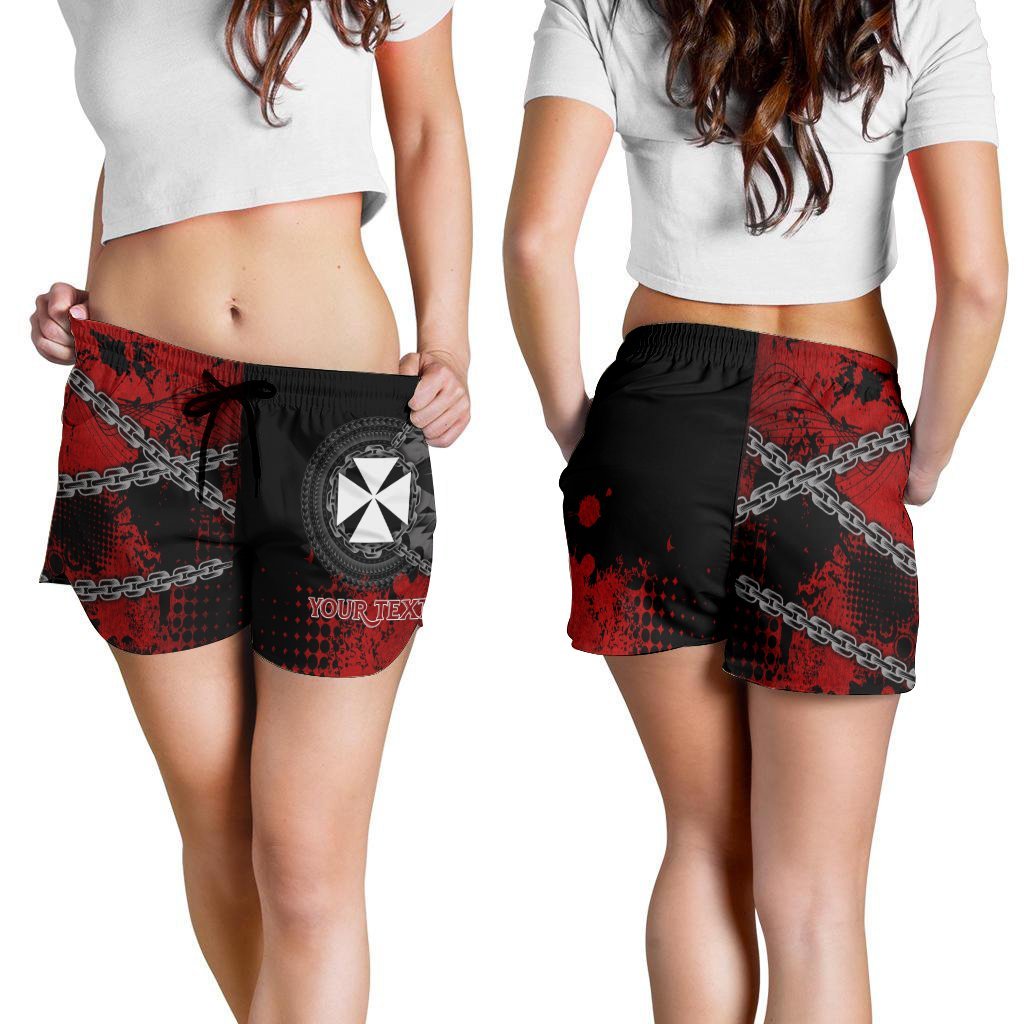 Wallis and Futuna Polynesian Personalised Women's Shorts - Polynesian Chain Style - Polynesian Pride