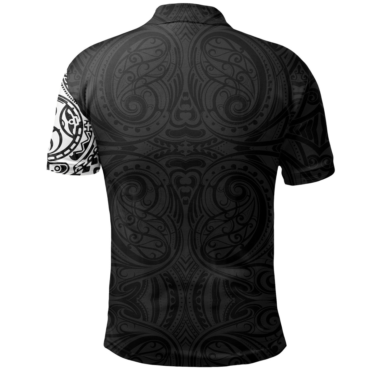 Maori Polo Shirt, Maori Warrior Tattoo Golf Shirts White Customized - Polynesian Pride