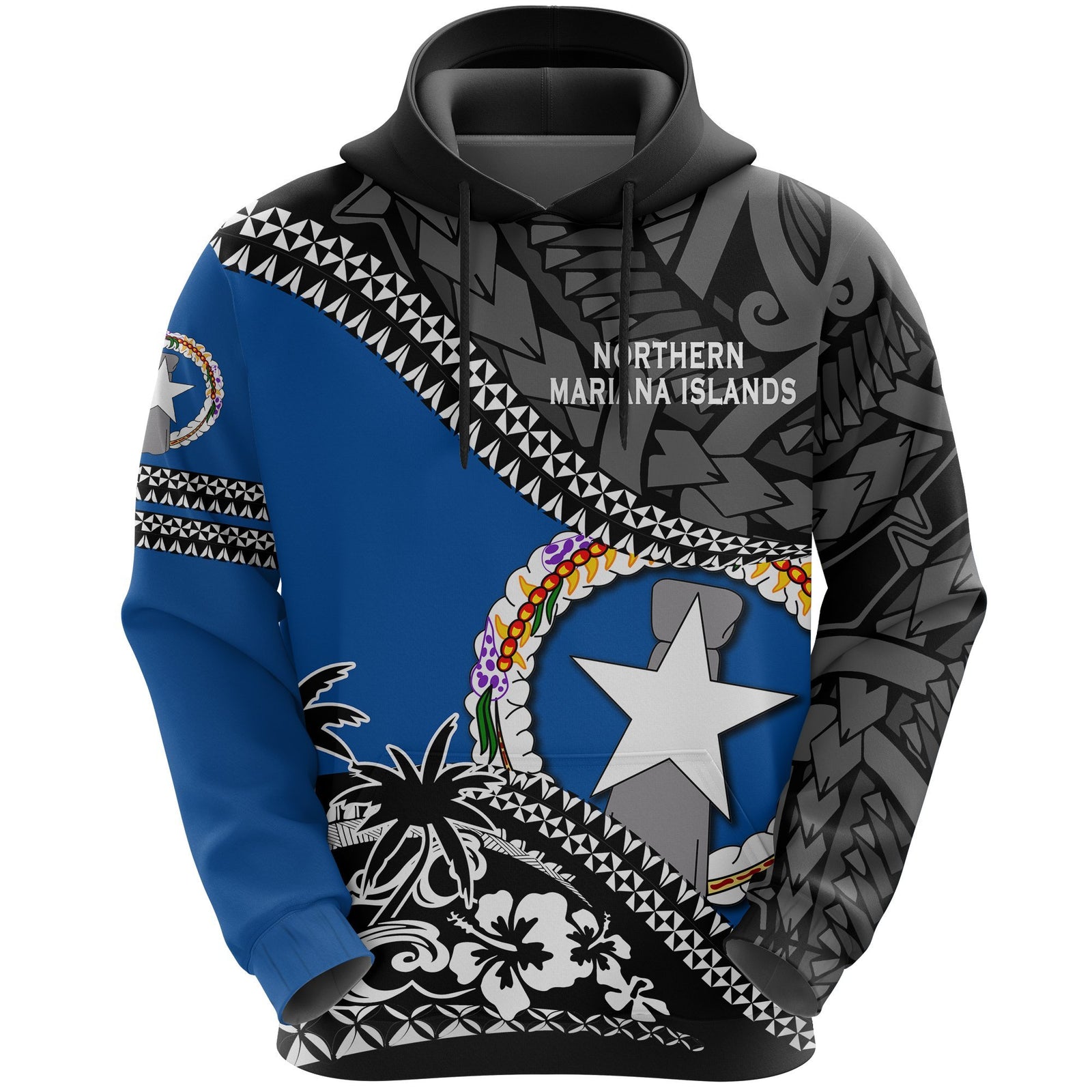 Northern Mariana Hoodie Fall In The Wave K7 Unisex Black - Polynesian Pride